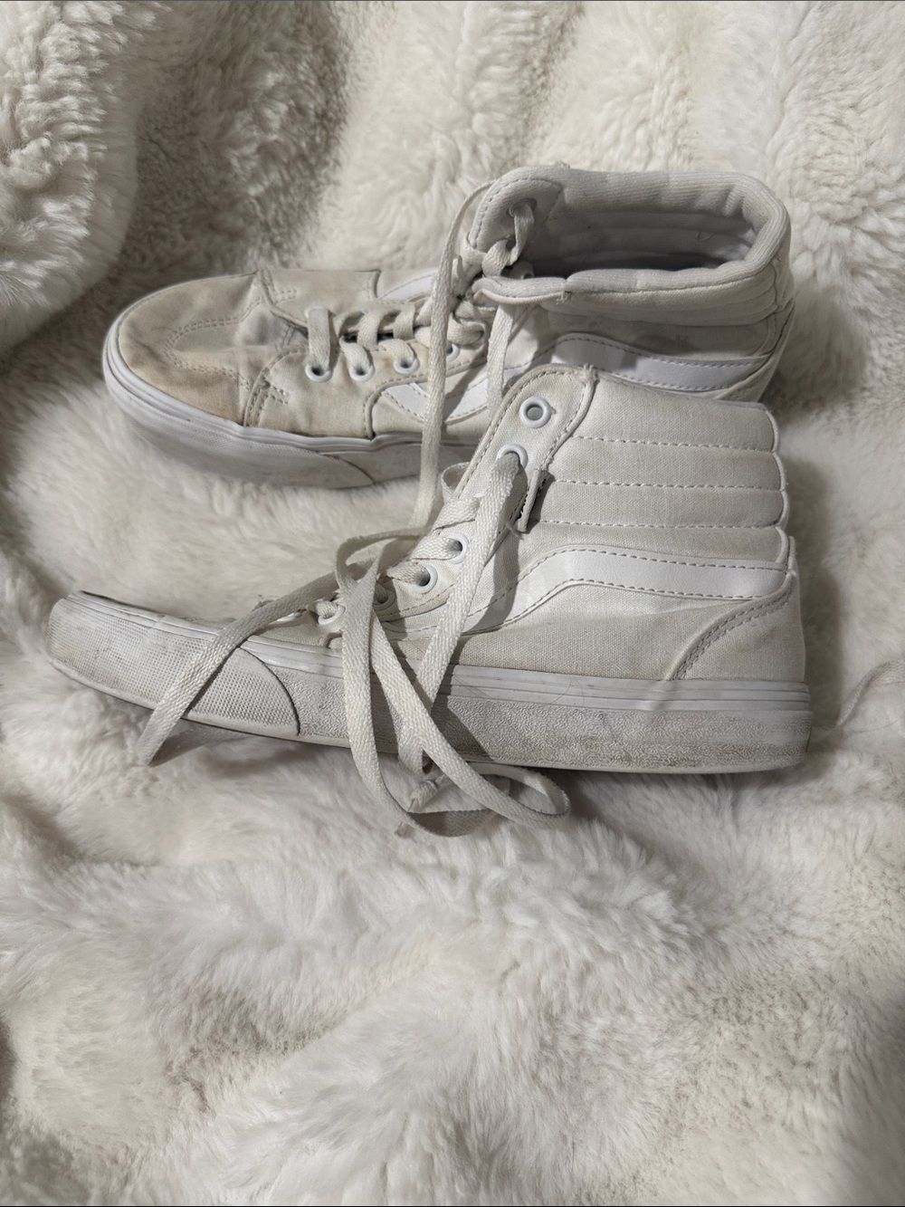 Vans High-Top Sneakers in Off-White/Cream